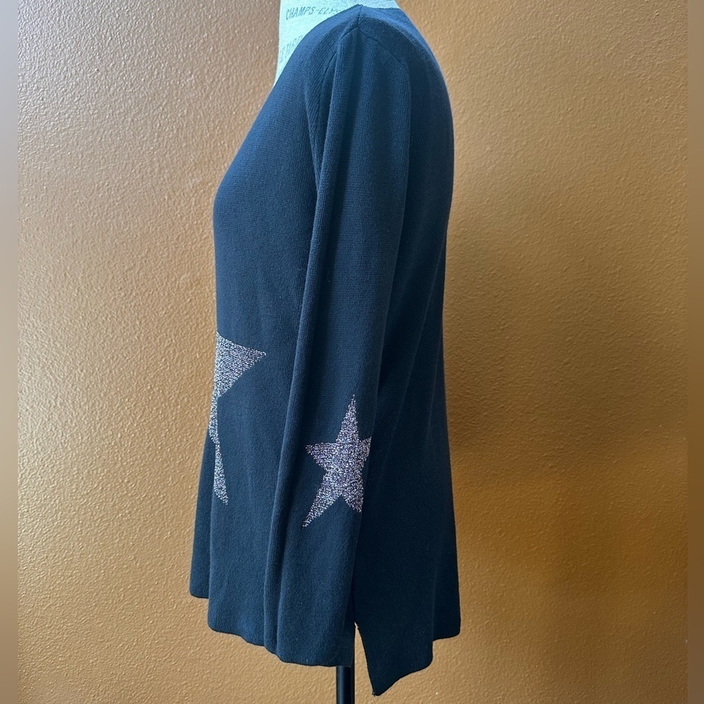 Venti6 Black With Pink V-Neck Star Sweater Medium Excellent Condition! - Picture 3 of 7
